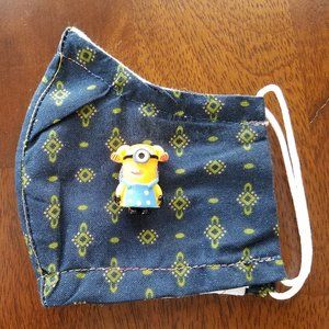 Face Mask KIDS Navy and Yellow Removable Minions 2